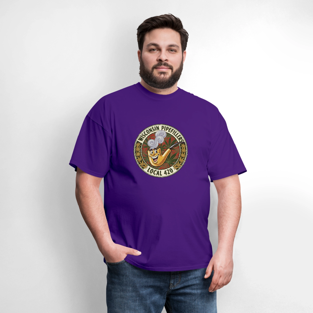 WISCONSIN PIPEFILLERS LOCL 420 Men's T-Shirt - purple