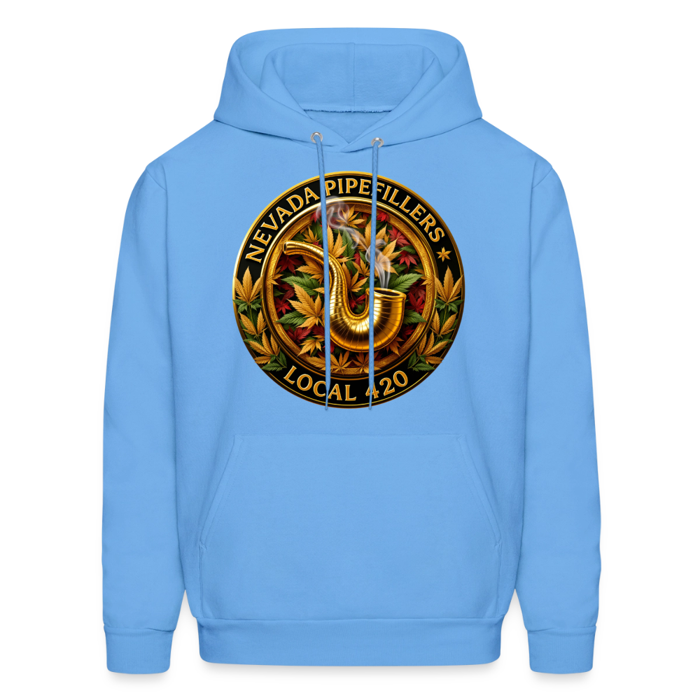 NEVADA PIPEFILLERS LOCAL 420  F/B DESIGN Men's Hoodie - carolina blue