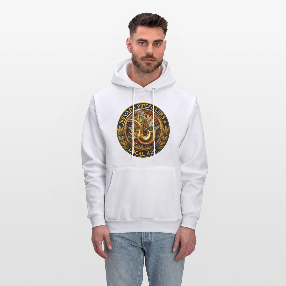 NEVADA PIPEFILLERS LOCAL 420  F/B DESIGN Men's Hoodie - white