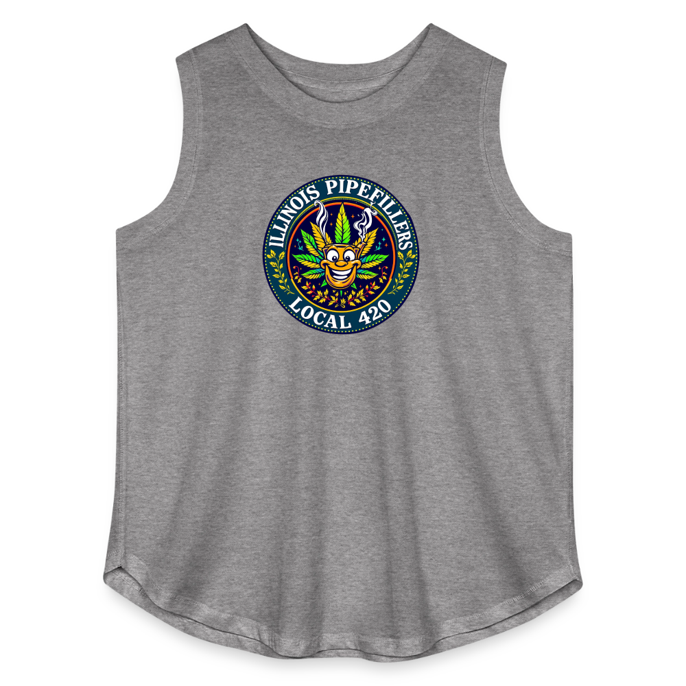 ILLINOIS PIPEFILLERS LOCAL 420 F/B DESIGN Women's Curvy Relaxed Tank Top - granite heather 