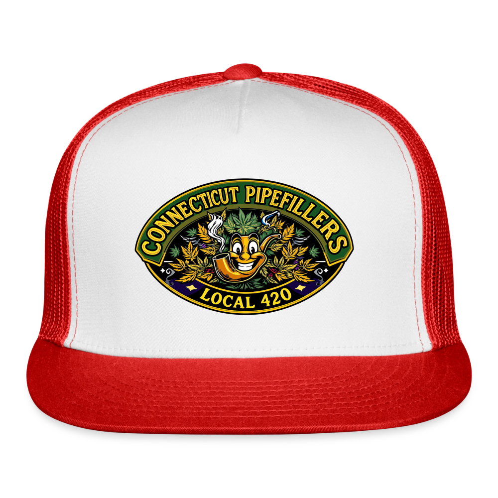 CONNECTICUT PIPEFILLERD LOCAL 420 Trucker Hat - white/red