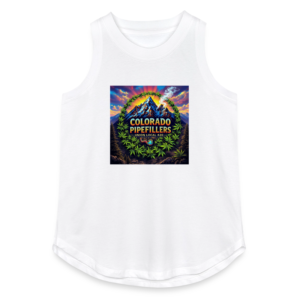 COLARADO PIPEFILLERS LOCAL 420 Women's Relaxed Tank Top - white