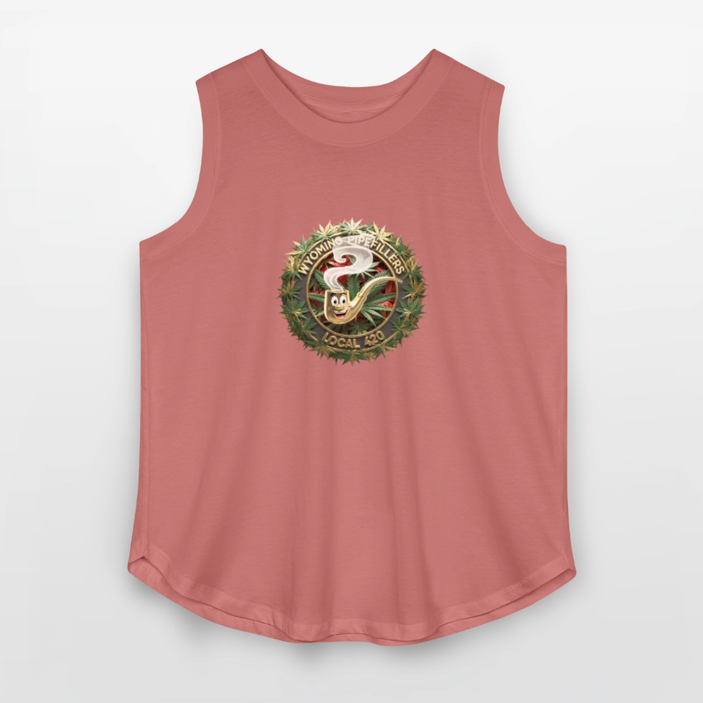 WYOMING PIPEFILLERS LOCAL 420 F/B DESIGN Women's Curvy Relaxed Tank Top - mauve
