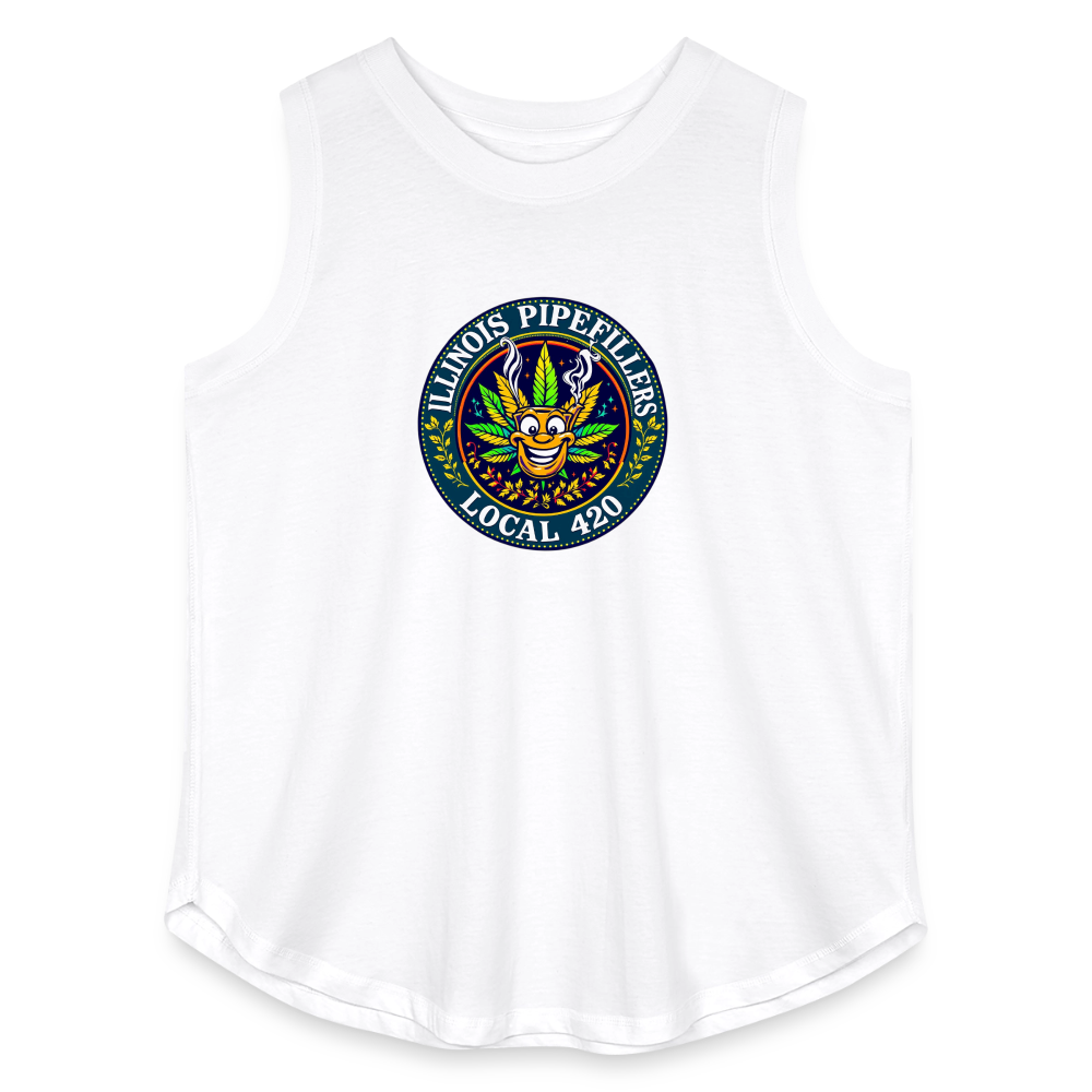 ILLINOIS PIPEFILLERS LOCAL 420 Women's Curvy Relaxed Tank Top - white