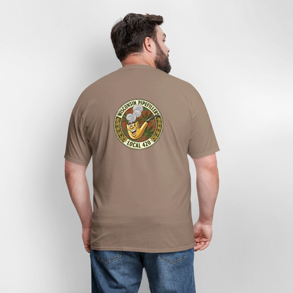 WISCONSIN PIPEFILLERS LOCL 420 F/B DESIGN Men's T-Shirt - safari