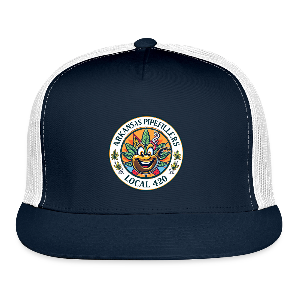 ARKANSAS PIPEFILLERS LOCAL 420 Trucker Hat - navy/white
