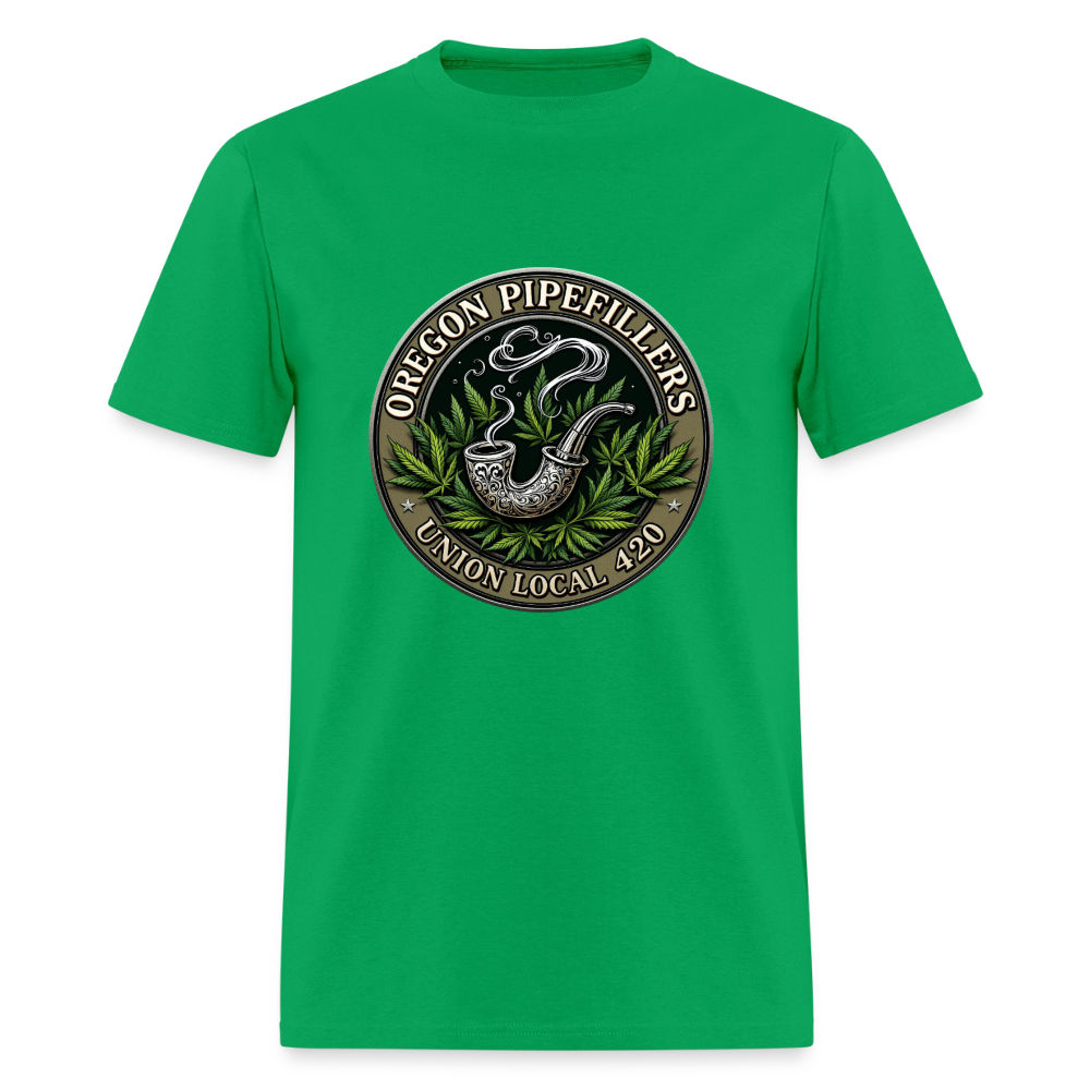 OREGON PIPEFILLERS UNION LOCAL 420 Men's T-Shirt - bright green