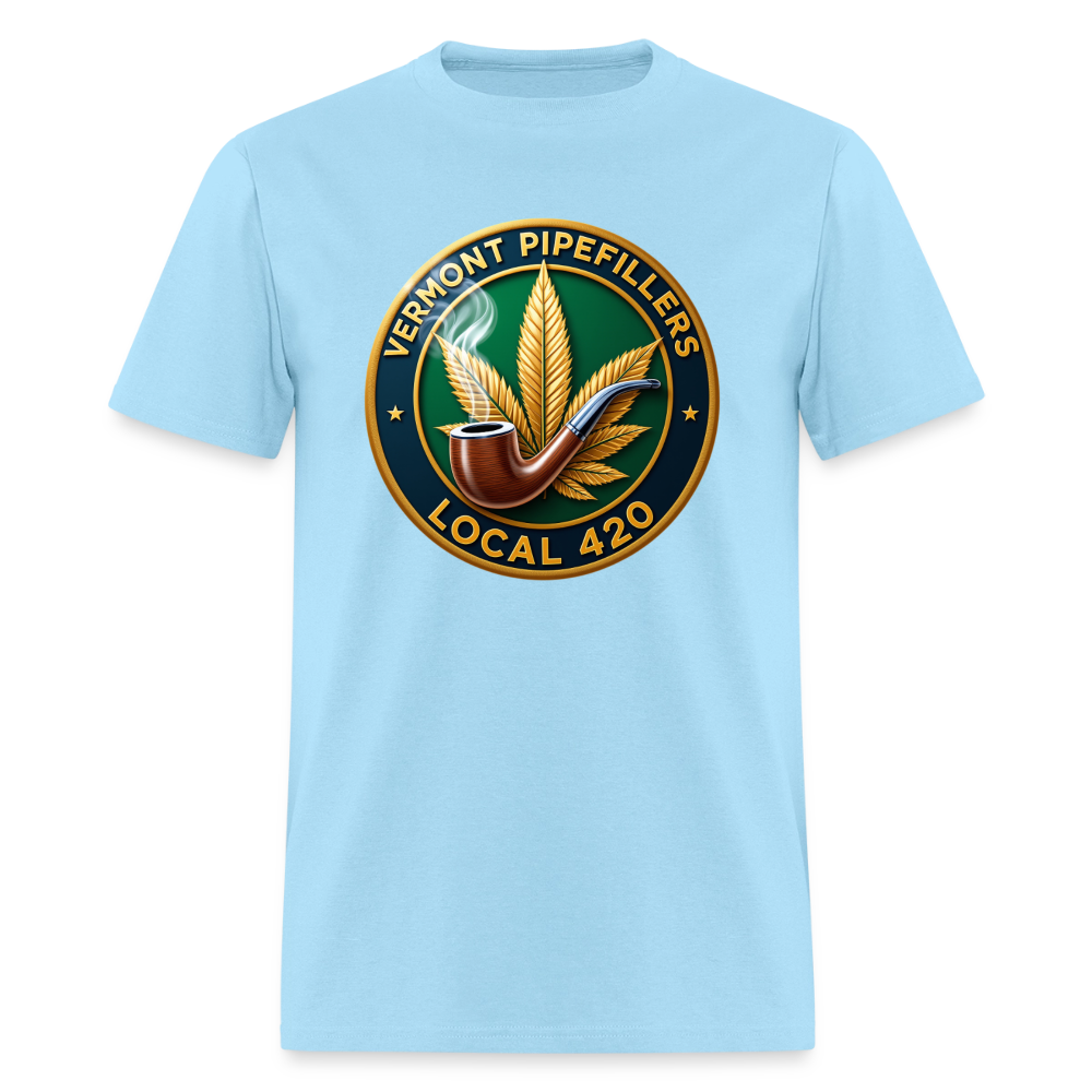 VERMONT PIPEFILLERS LOCAL 420 Men's T-Shirt - powder blue