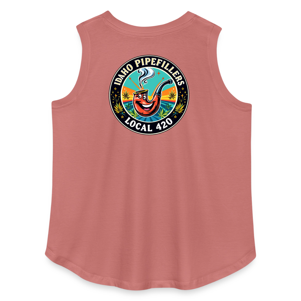 IDAHO PIPEFILLERS LOCAL 420 F/B DEAIGN Women's Curvy Relaxed Tank Top - mauve