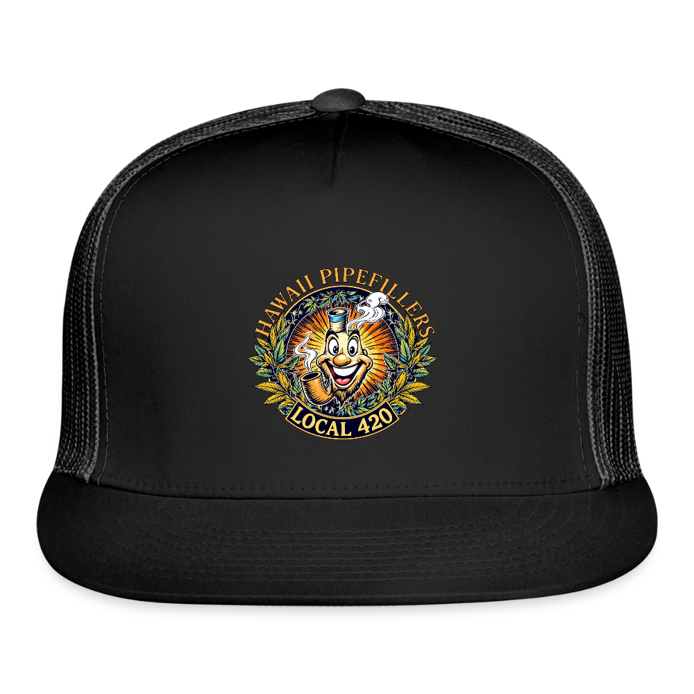 HAWAII PIPEFILLERS LOCAL 420 Trucker Hat - black/black