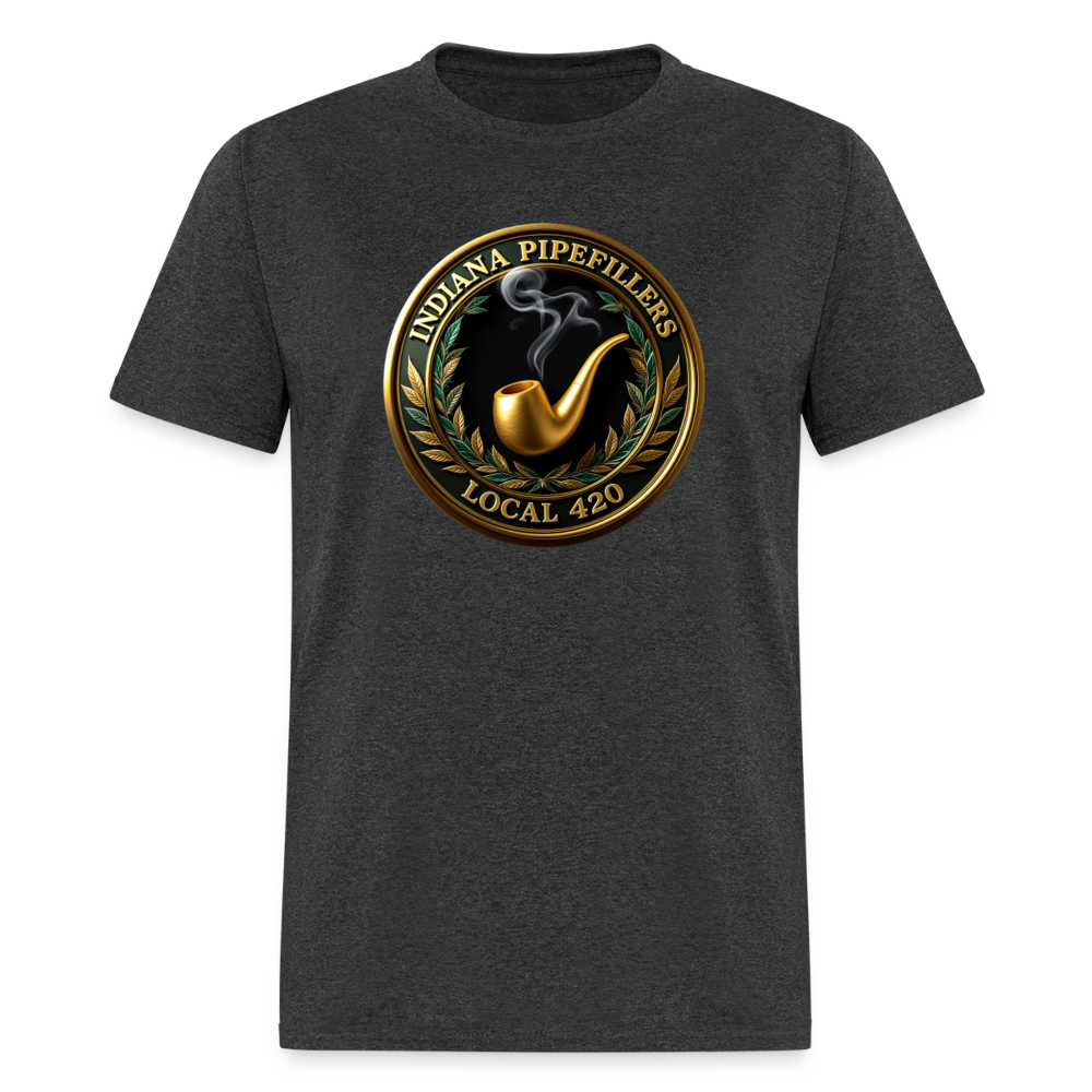 INDIANA PIPEFILLERS LOCAL 420 F/B DESIGN Men's T-Shirt - heather black