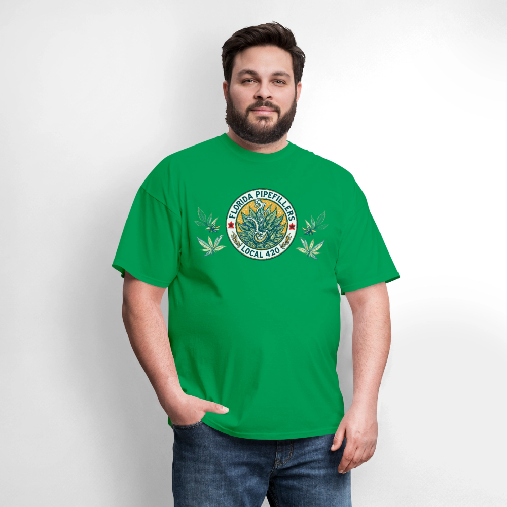 FLORIDA PIPEFILLERS LOCAL 420 F/B DESIGN Men's T-Shirt - bright green