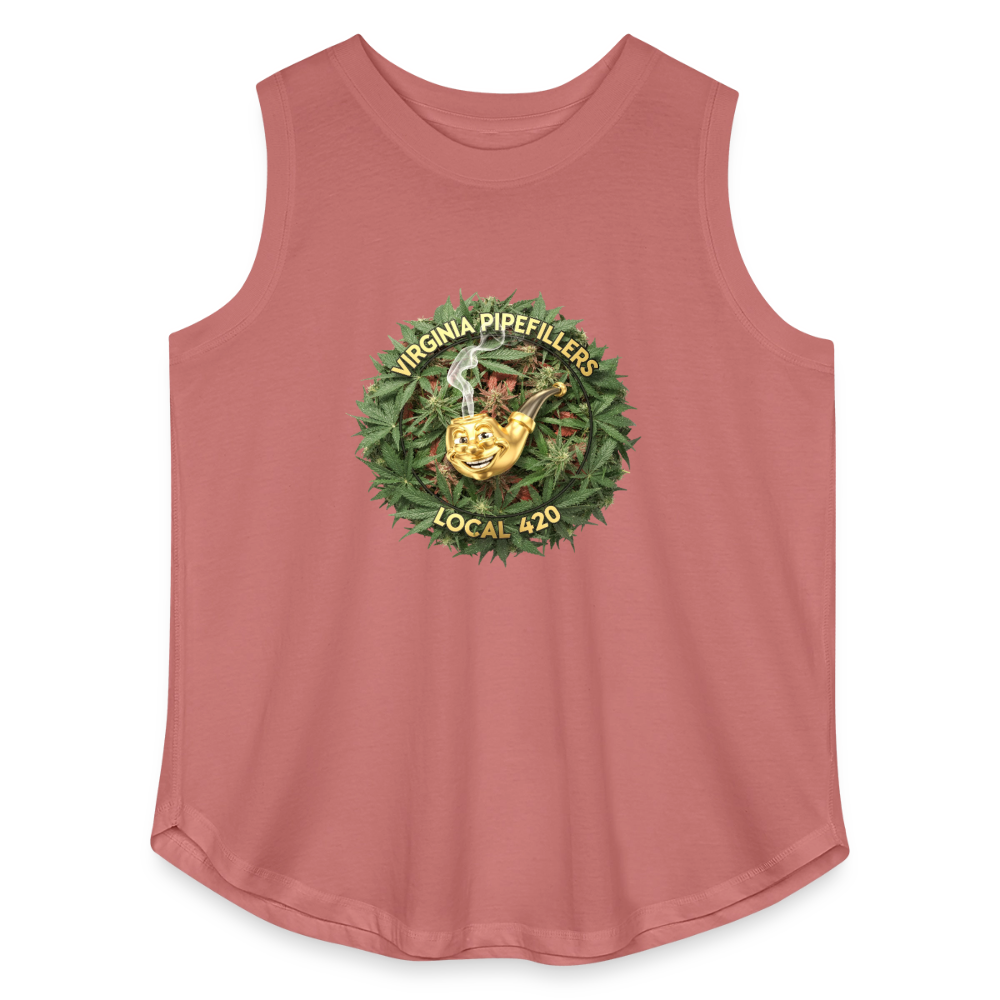 VIRGINIA PIPEFILLERS LOCAL 420 F/B DESIGN Women's Curvy Relaxed Tank Top - mauve