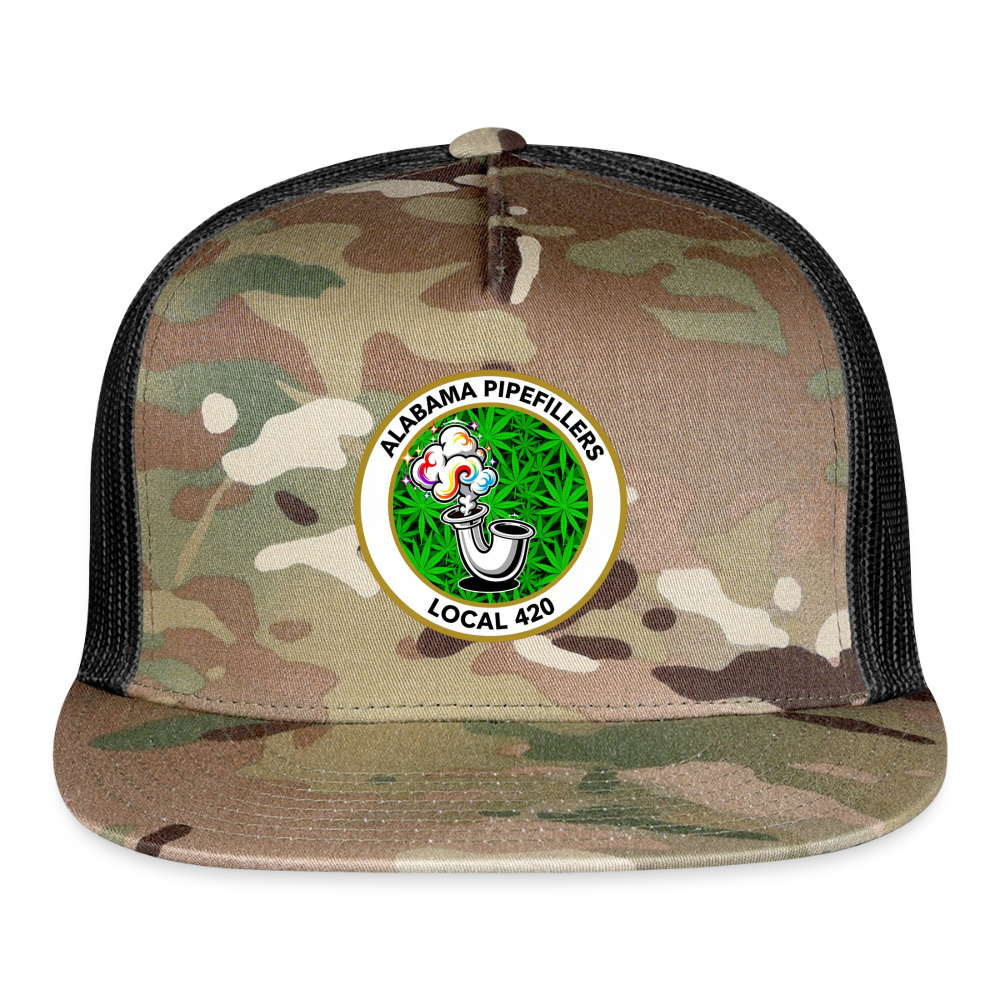 ALABAMA PIPEFILLERS LOCAL 420 Camo Trucker Hat - MultiCam\black