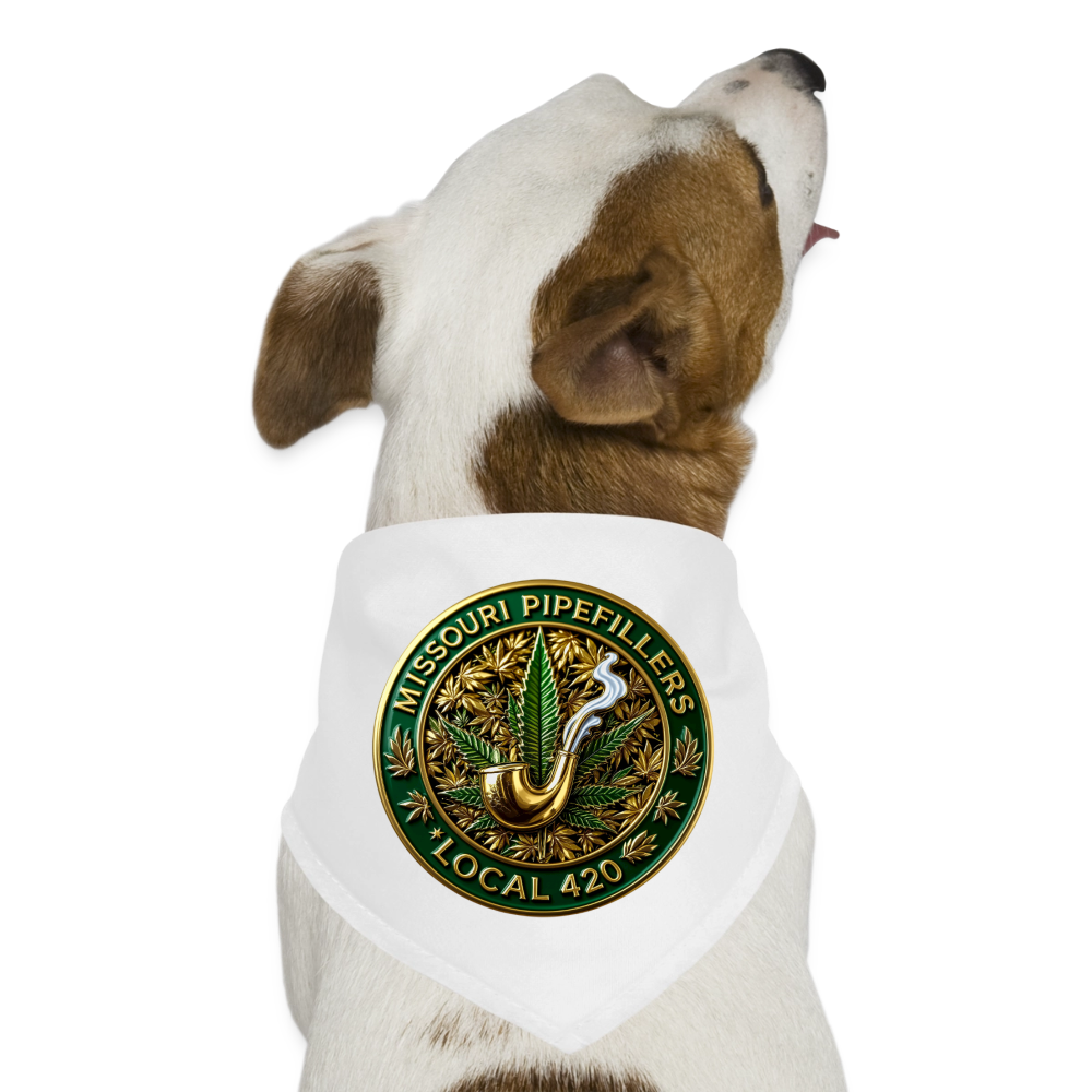 MISSOURI PIPEFILLERS LOCAL 420 Dog Bandana - white