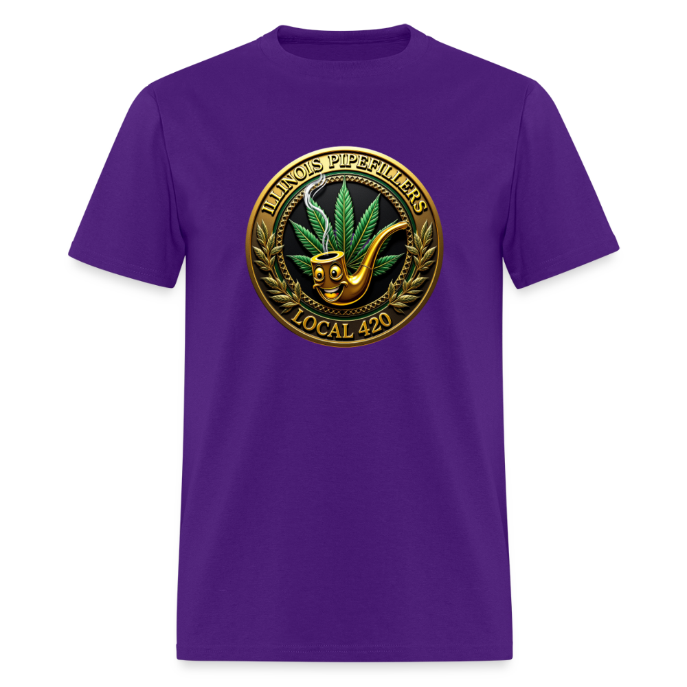 ILLINOIS PIPEFILLERS LOCAL 420 Men's T-Shirt | - purple