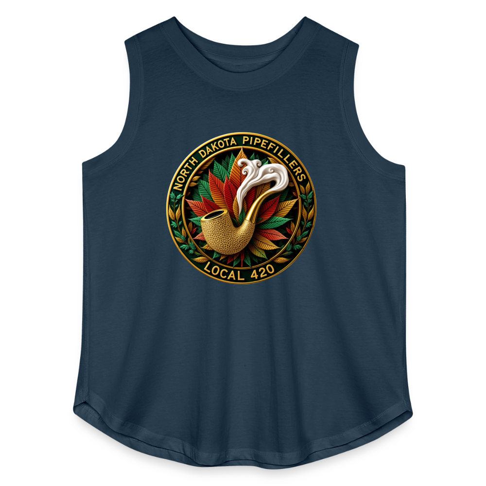 NORTH DAKOTA PIPEFILLERS LOCAL 420 Women's Curvy Relaxed Tank Top - denim