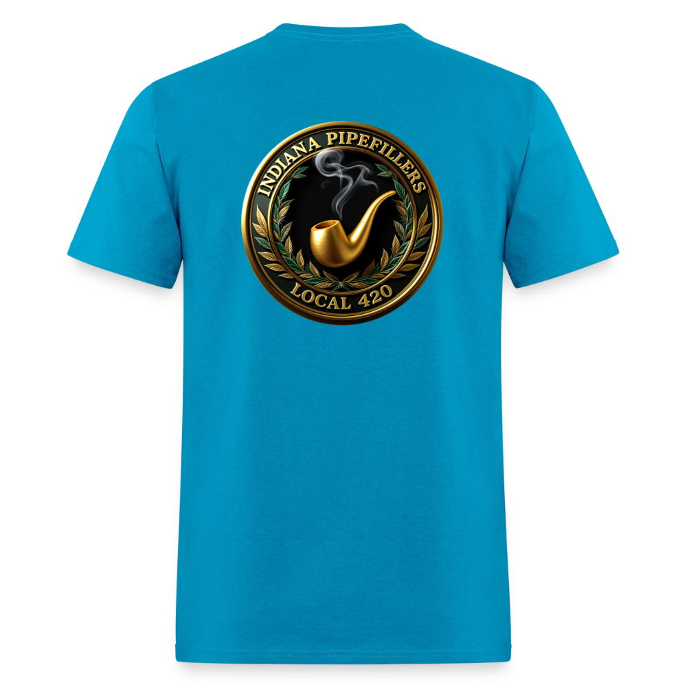 INDIANA PIPEFILLERS LOCAL 420 F/B DESIGN Men's T-Shirt - turquoise