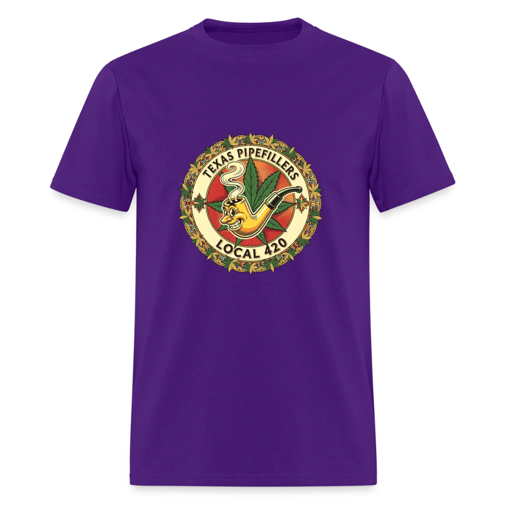 TEXAS PIPEFILLERS LOCAL 420 F/B DESIGN Men's T-Shirt - purple