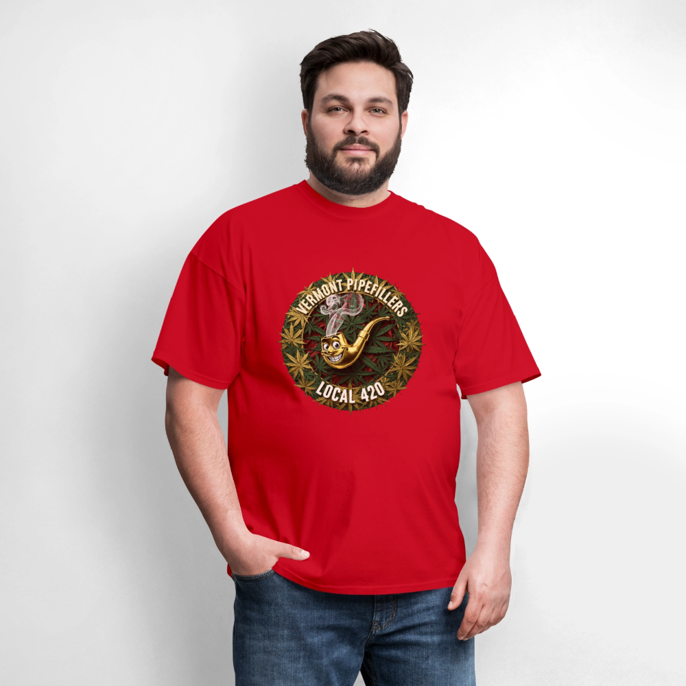 VERMONT PIPEFILLERS LOCAL 420  F/B DESIGN Men's T-Shirt - red