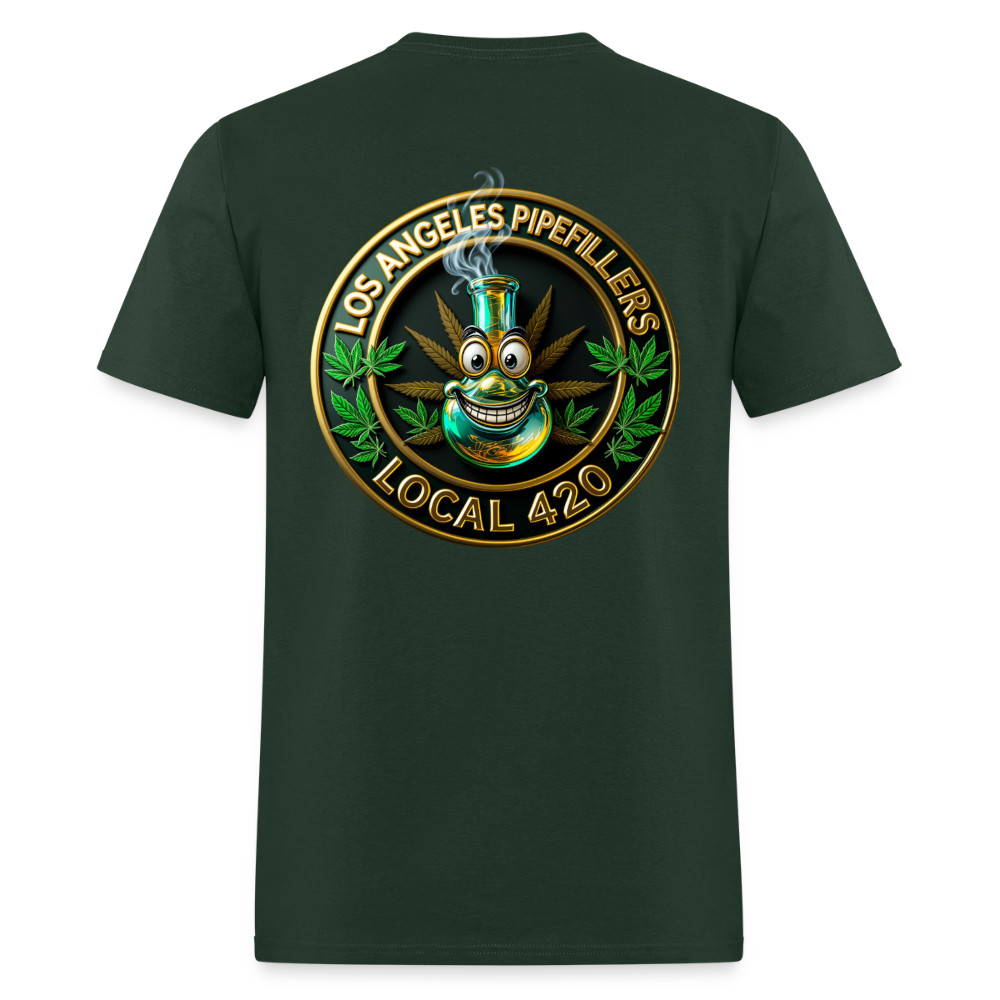 LOS ANGELES PIPEFILLERS LOCAL 420 F/B DESIGNS Men's T-Shirt - forest green