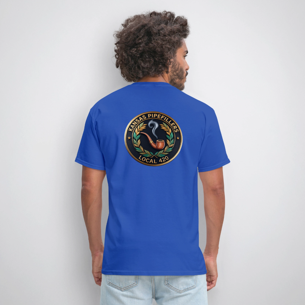 KANSAS PIPEFILLERS LOCAL 420 Men's T-Shirt - royal blue