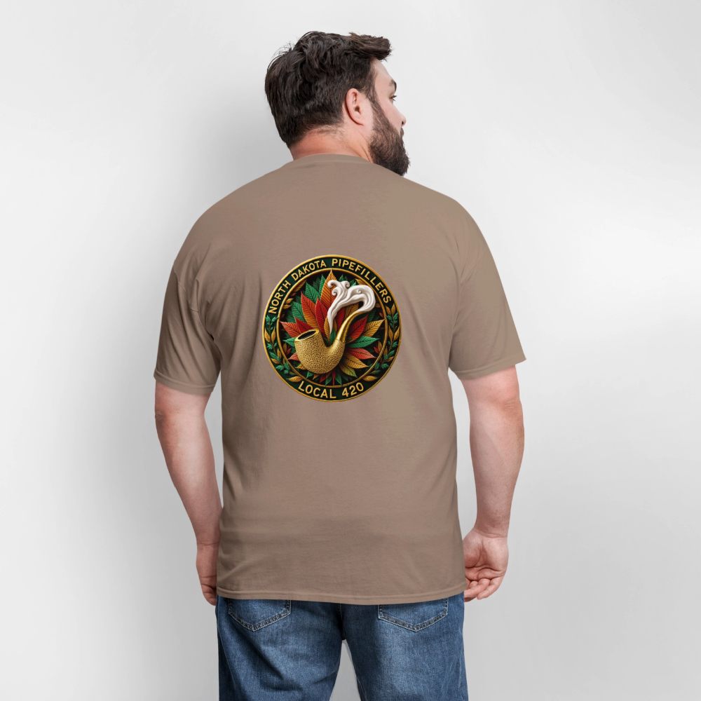 NORTH DAKOTA PIPEFILLERS LOCAL 420 F/B DESIGNS Men's T-Shirt - safari