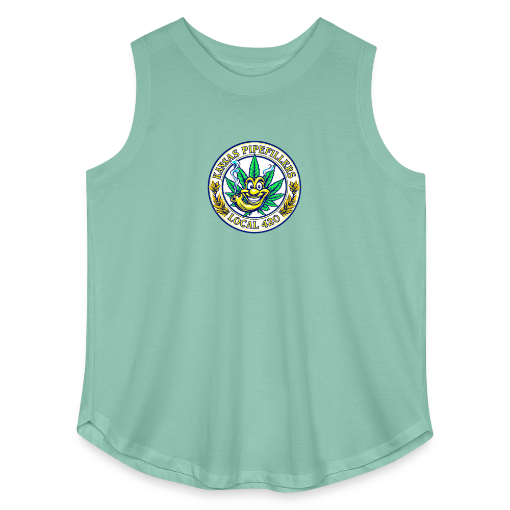 KANSAS PIPEFILLERS LOCAL 420 F/B DESIGNS Women's Curvy Relaxed Tank Top - saltwater