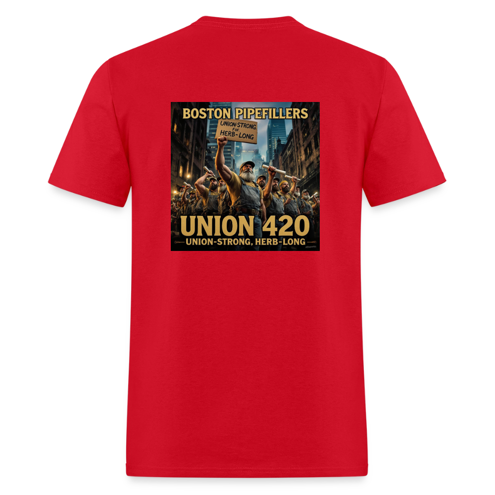 NEW ENGLAND PIPEFILLERS UNION 420 Men's T-Shirt - red