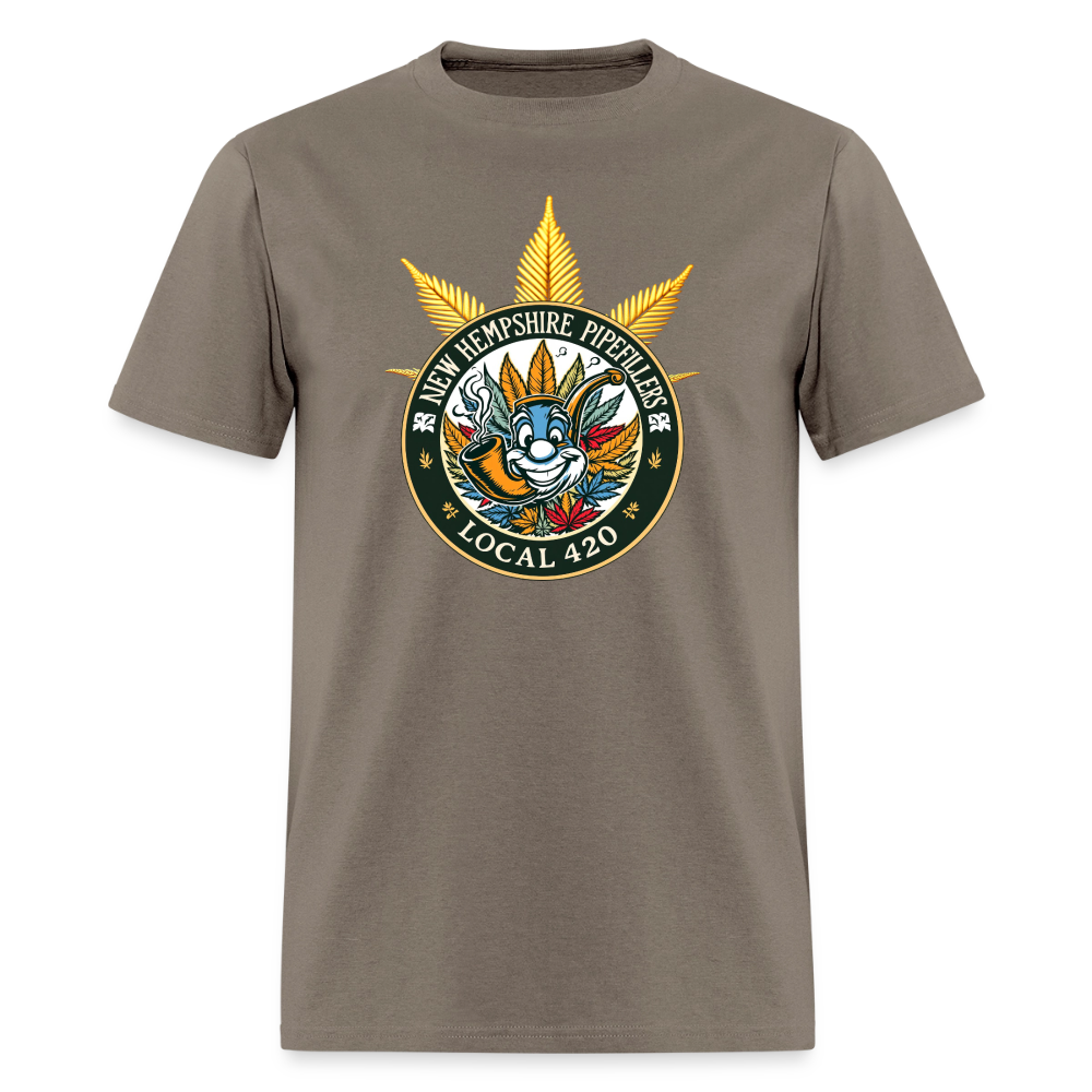 NEW HEMPshire PIPEFILLERS LOCAL 420 F/B DESIGN Men's T-Shirt - safari