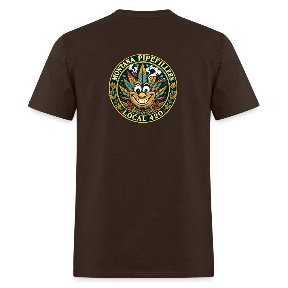MONTANA PIPEFILLERS LOCAL 420 F/B DESIGN Men's T-Shirt - brown