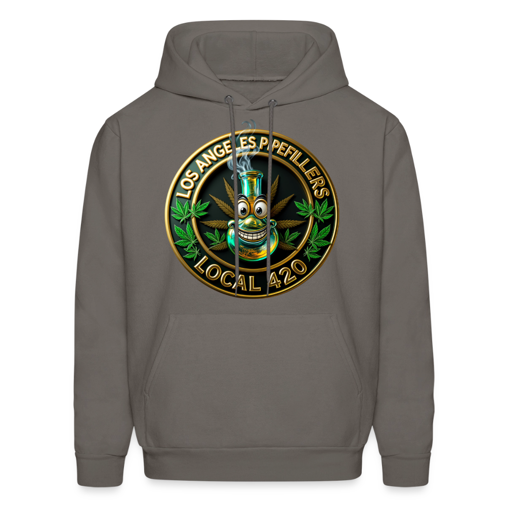 LOS ANGLES PIPEFILLERS LOCAL 420 2 EMBLEM Men's Hoodie - asphalt gray