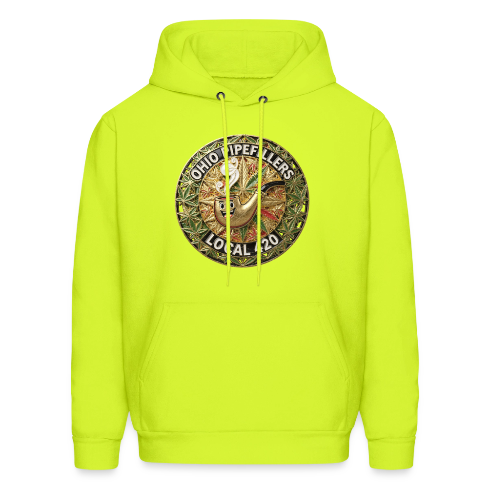 OHIO PIPEFILLERS LOCAL 420  Men's Hoodie - safety green