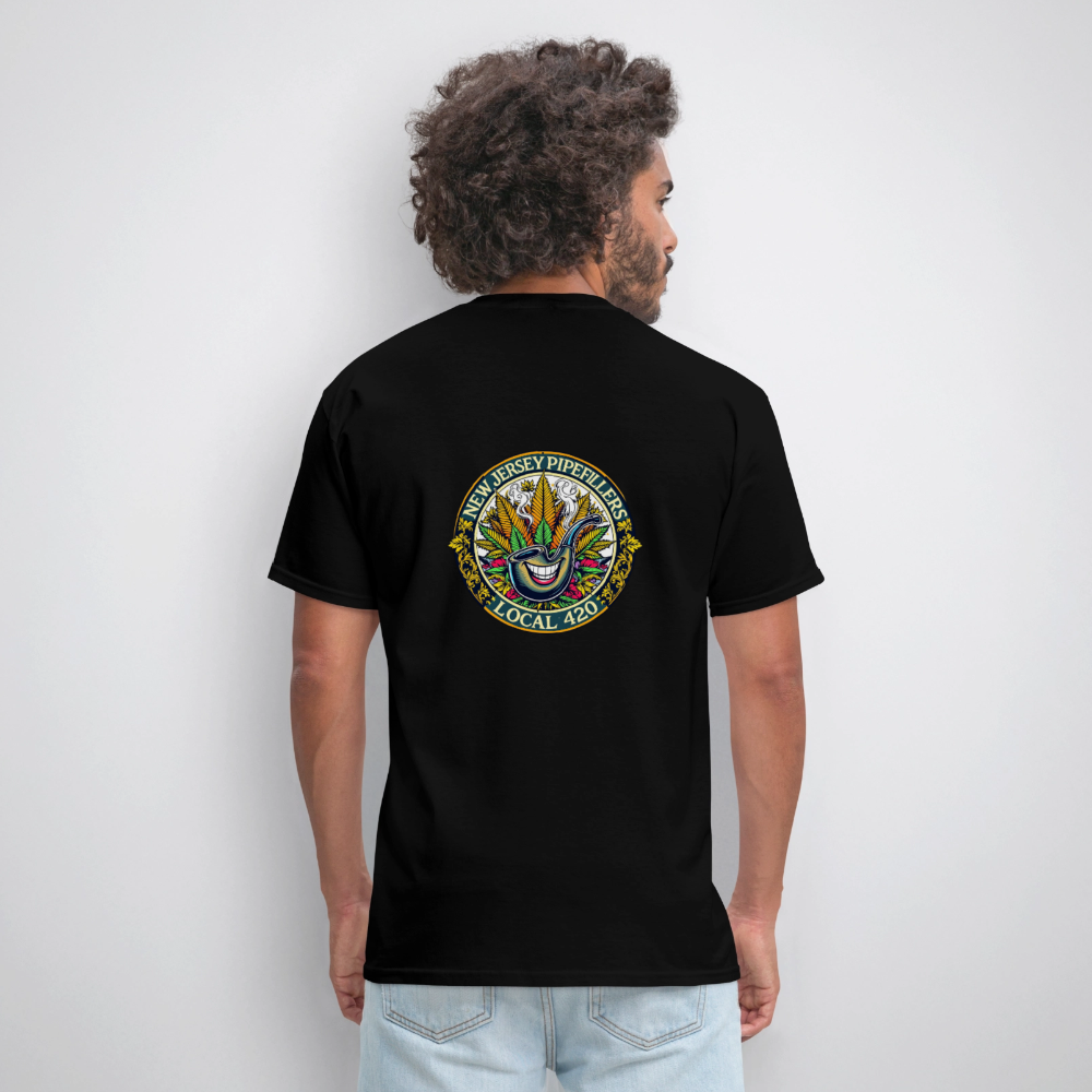 NEW JERSEY PIPEFILLERS LOCAL 420 F/B DESIGN Men's T-Shirt - black