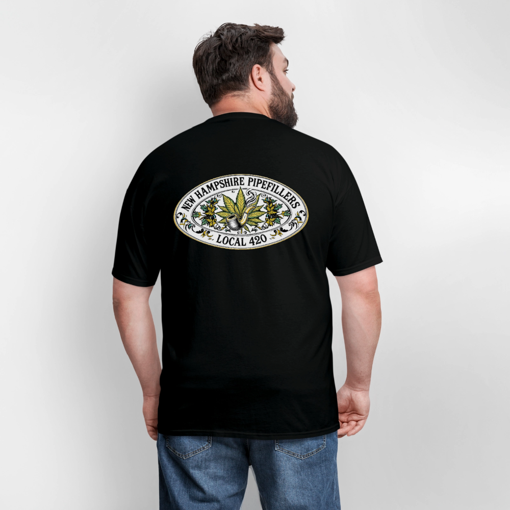 NEW HAMPSHIRE PIPEFILLERS LOCAL 420 2 EMBLEM Men's T-Shirt - black