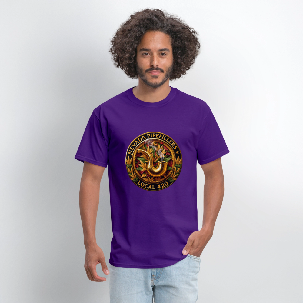 NEVADA PIPEFILLERS LOCAL 420  Men's T-Shirt - purple