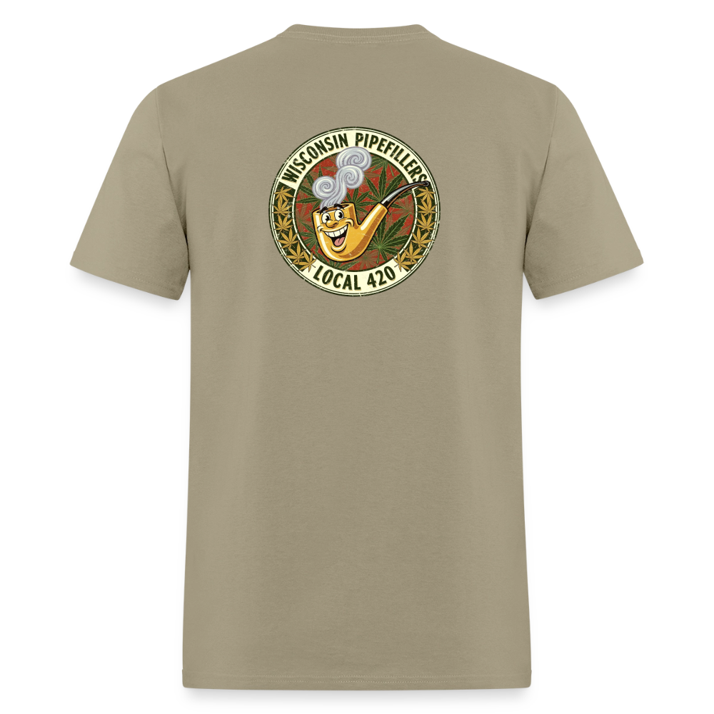 WISCONSIN PIPEFILLERS LOCL 420 F/B DESIGN Men's T-Shirt - khaki