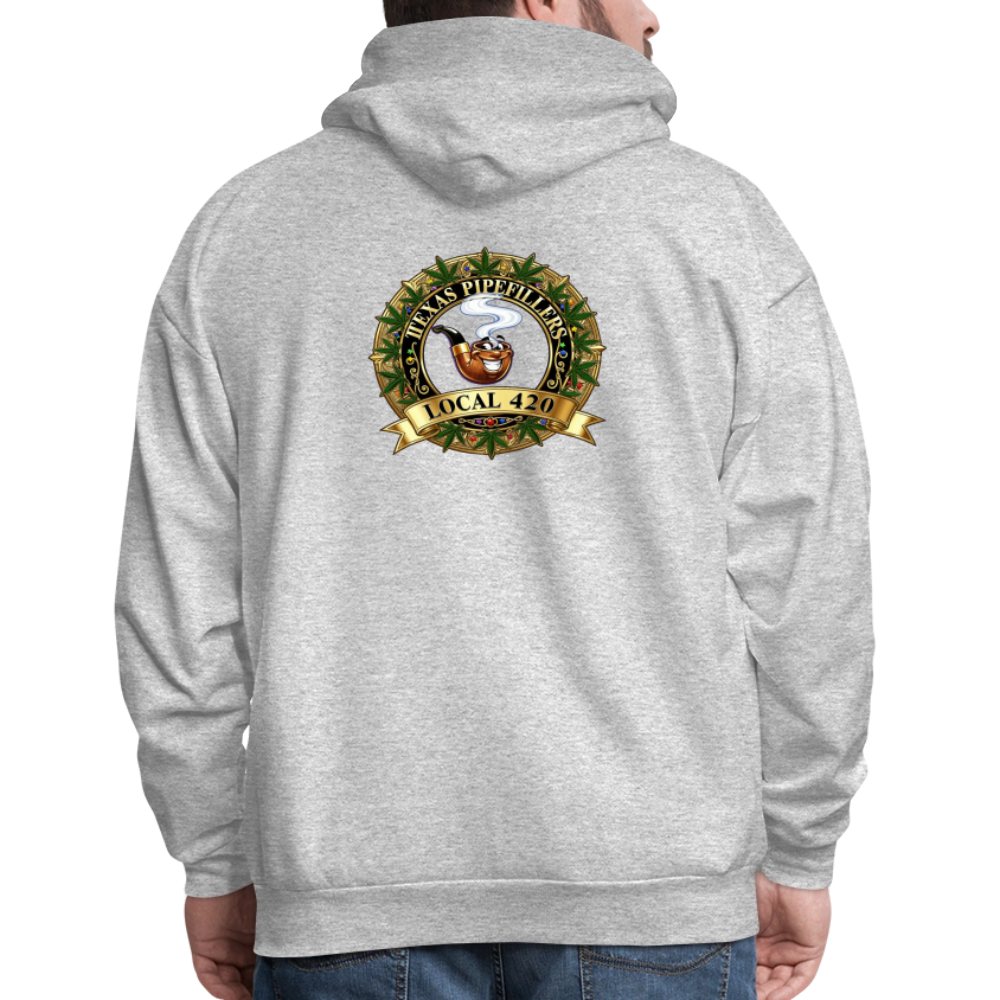 TEXAS PIPEFILLERS LOCAL 420 F/B DESIGN Men's Hoodie - heather gray
