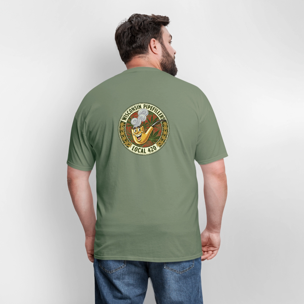 WISCONSIN PIPEFILLERS LOCL 420 F/B DESIGN Men's T-Shirt - military green