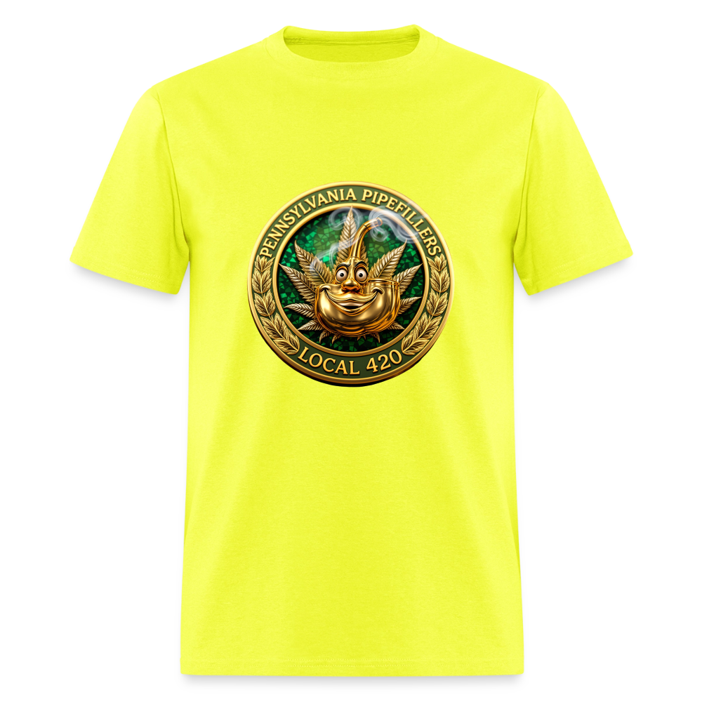PENNSYLVANIA  PIPEFILLERS LOCAL 420 Men's T-Shirt - safety green