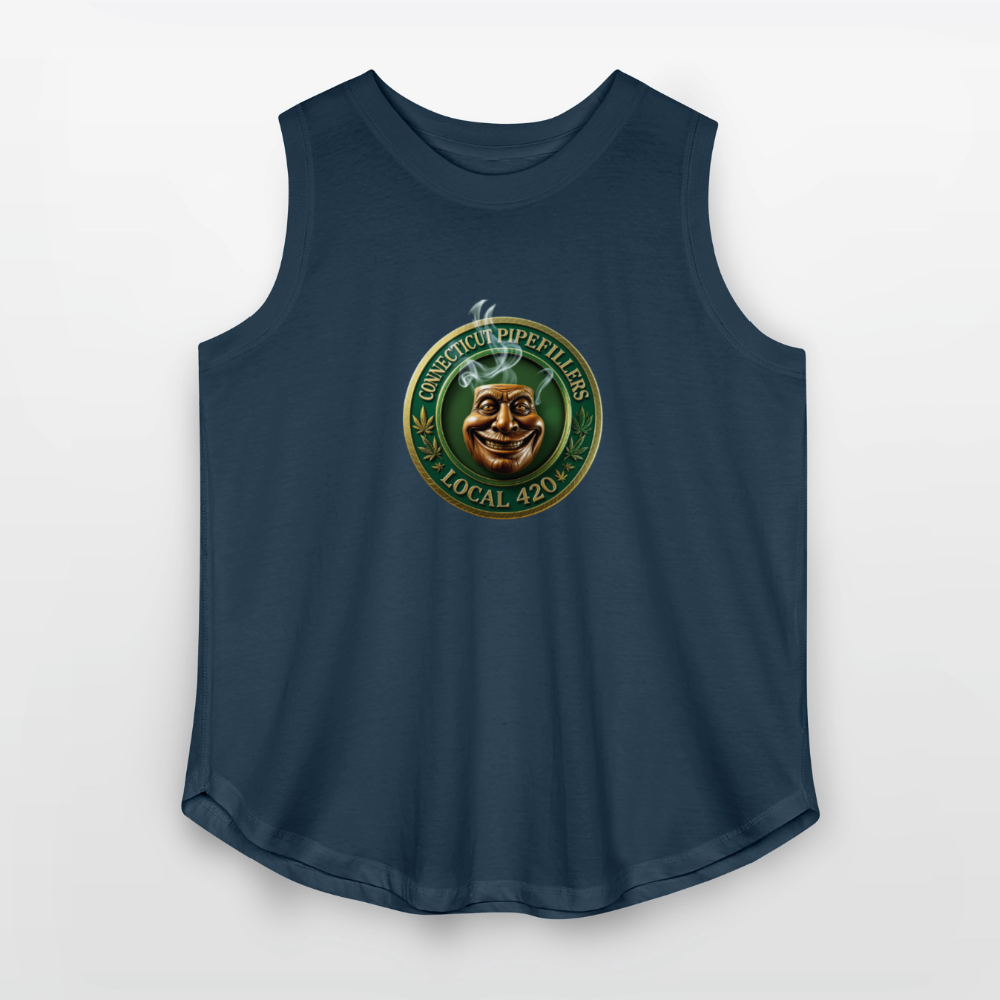 CONNECTICUT PIPEFILLERS LOCAL 420 Women's Curvy Relaxed Tank Top - denim