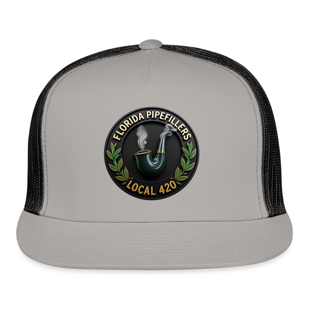 FLORIDA PIPEFILLERS LOCAL 420 Trucker Hat - gray/black