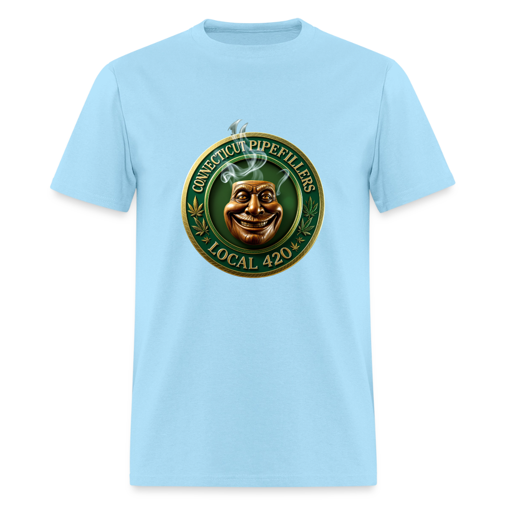 CONNECTICUT PIPEFILLERS LOCAL 420 DESIGN Men's T-Shirt - powder blue