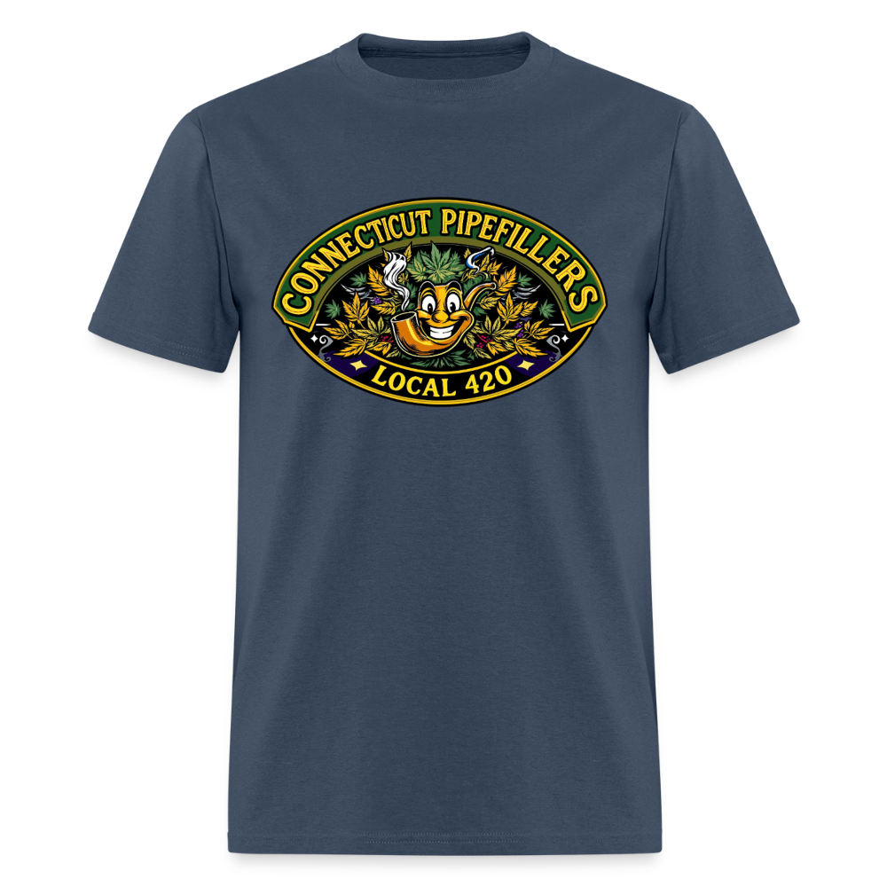 CONNECTICUT PIPEFILLERD LOCAL 420 F/B DESIGN Men's T-Shirt -  blue dusk