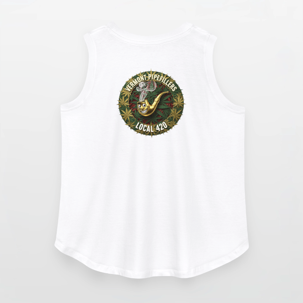 VERMONT PIPEFILLERS LOCAL 420  F/B DESIGN Women's Curvy Relaxed Tank Top - white