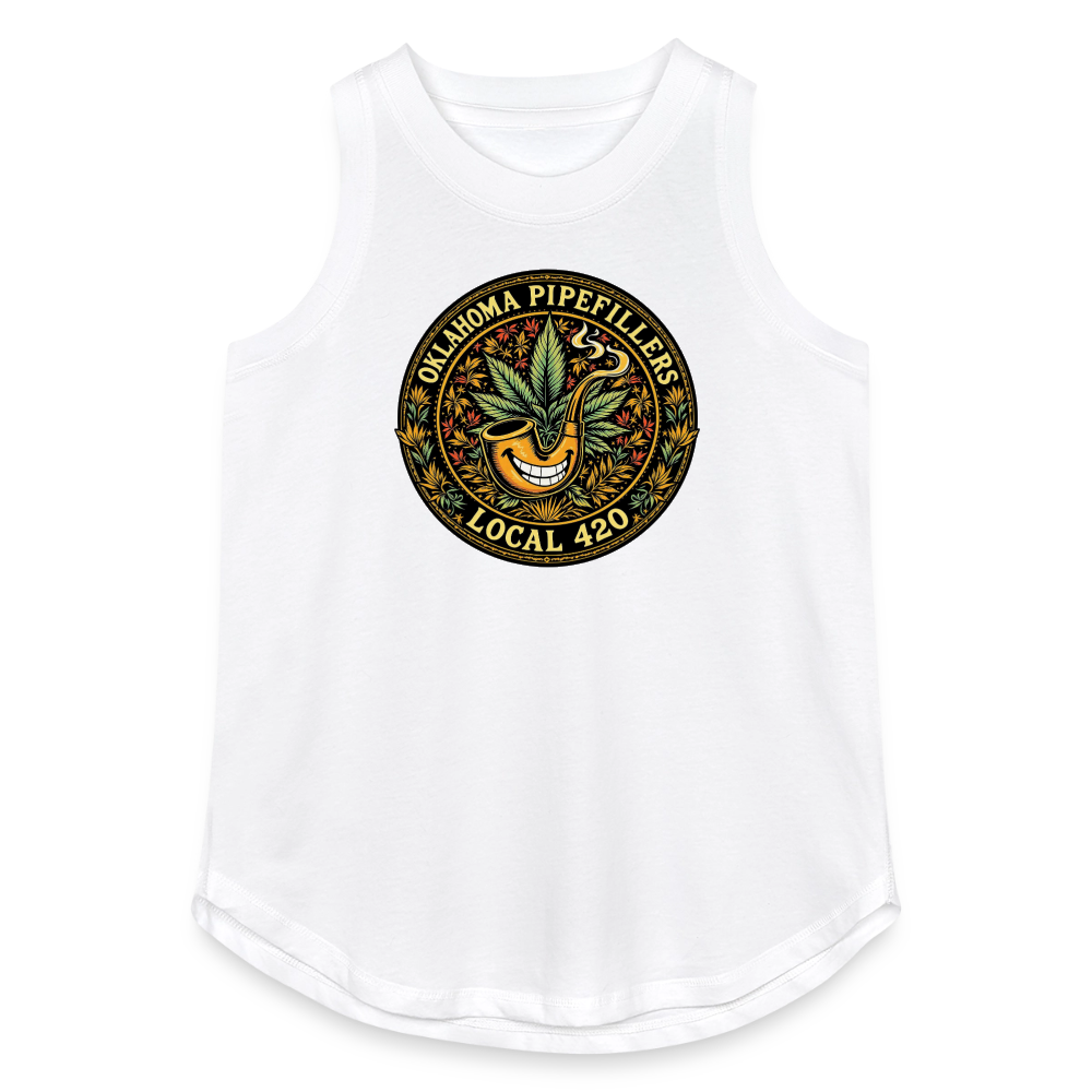 OKLAHOMA PIPEFILLERS LOCAL 420 Women's Relaxed Tank Top - white