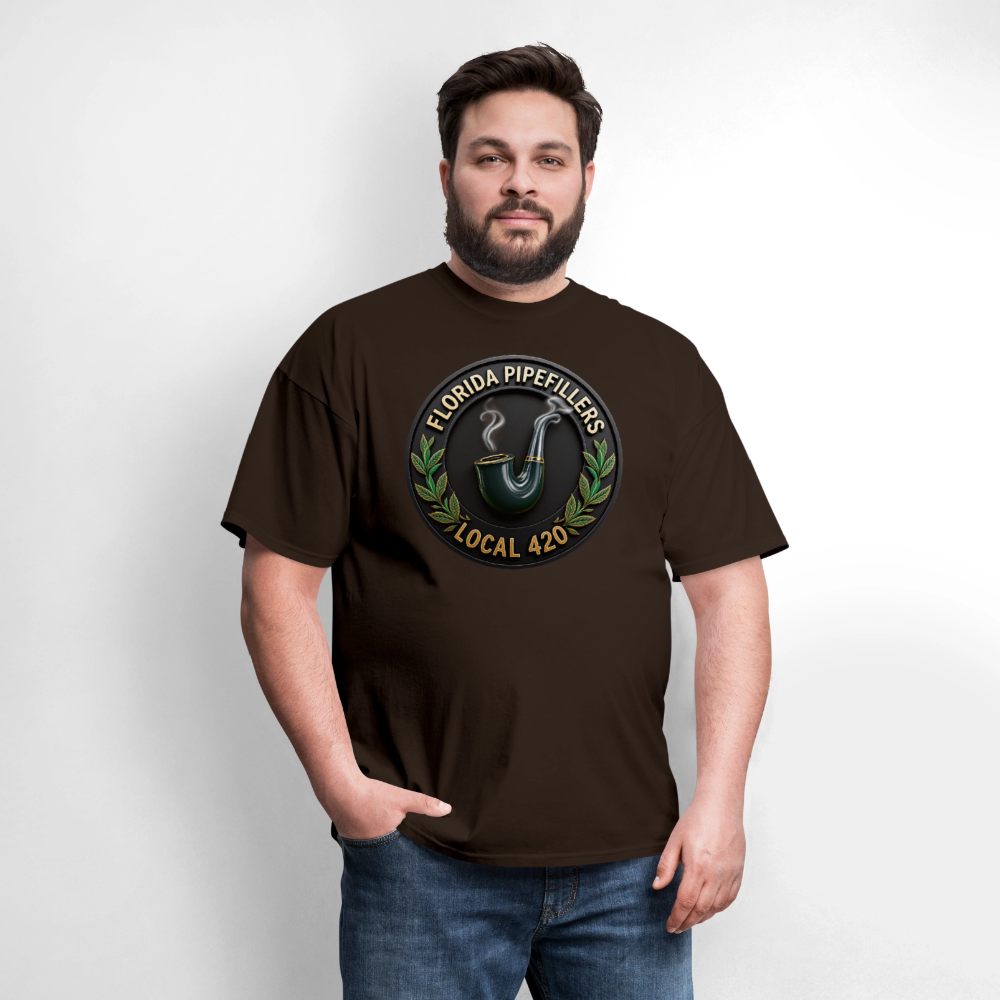 FLORIDA PIPEFILLERS LOCAL 420 F/B DESIGN Men's T-Shirt - brown