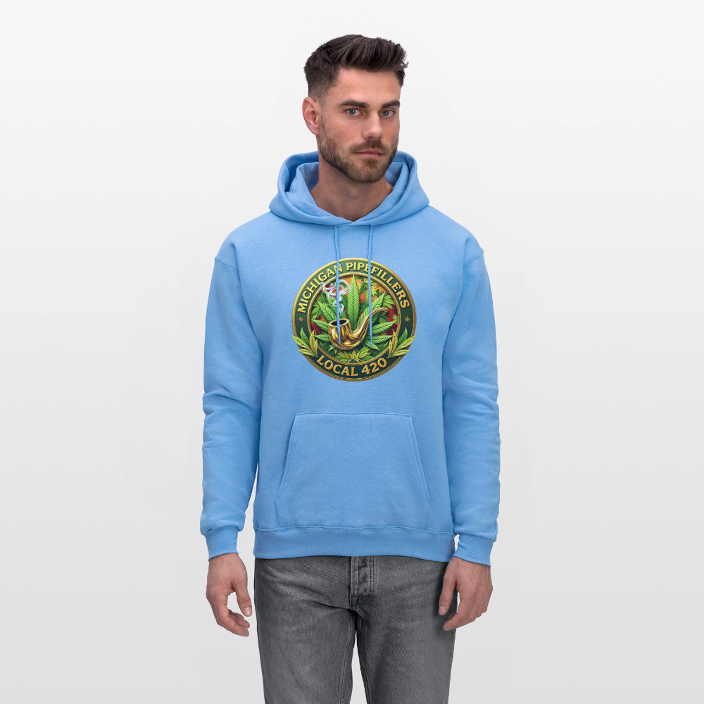 MICHIGAN PIPEFILLERS LOCAL 420 F/B DESIGN Men's Hoodie - carolina blue