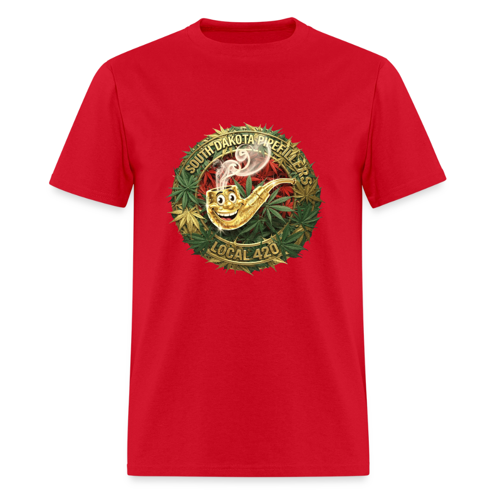 SOUTH DAKOTA PIPEFILLERS LOCAL 420  F/B DESIGN Men's T-Shirt - red