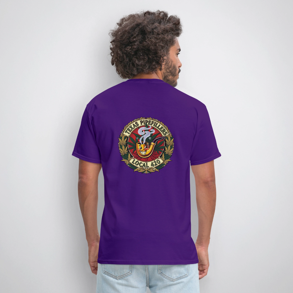 TEXAS PIPEFILLERS LOCAL 420 F.B DESIGN Men's T-Shirt - purple